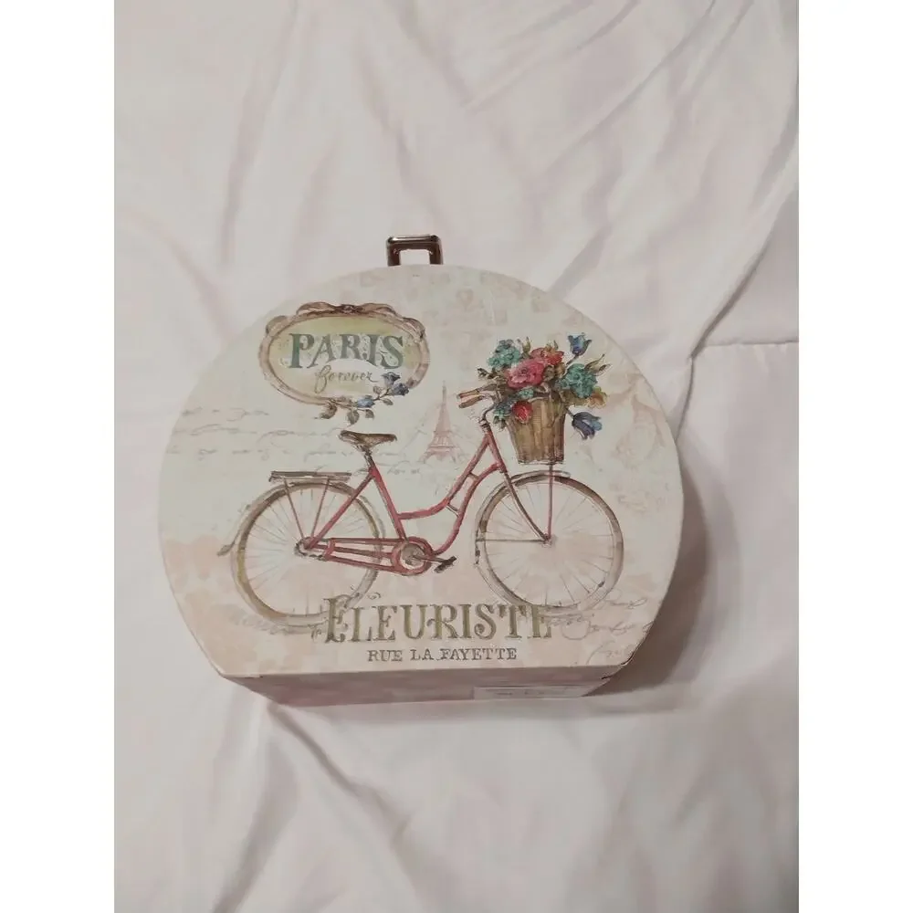 Ashland Decorative Storge Boxs Parisian Bicycle Themed Set Of 3 - Picture 6 of 9